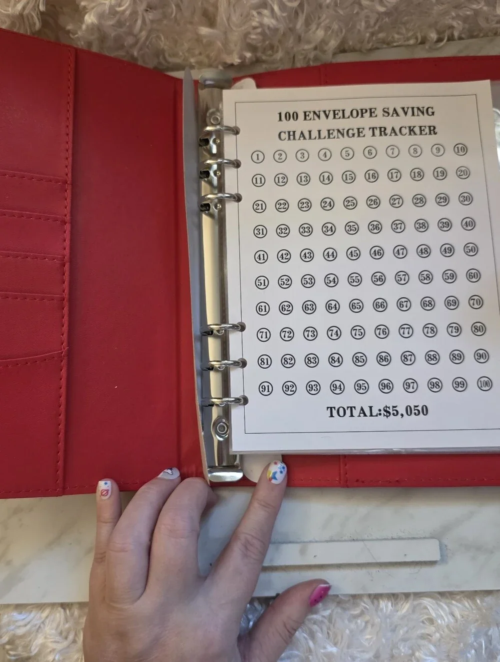 Red 100 Envelope Savings Challenge Organizer